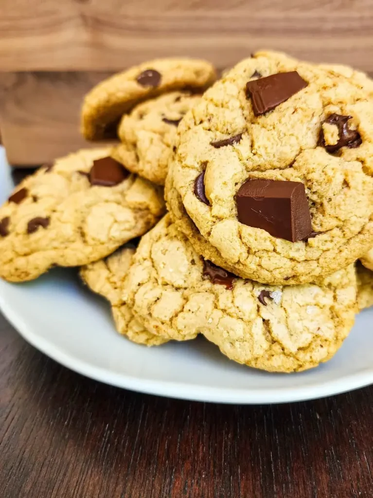 Gluten and dairy free chocolate chip cookies on a plate