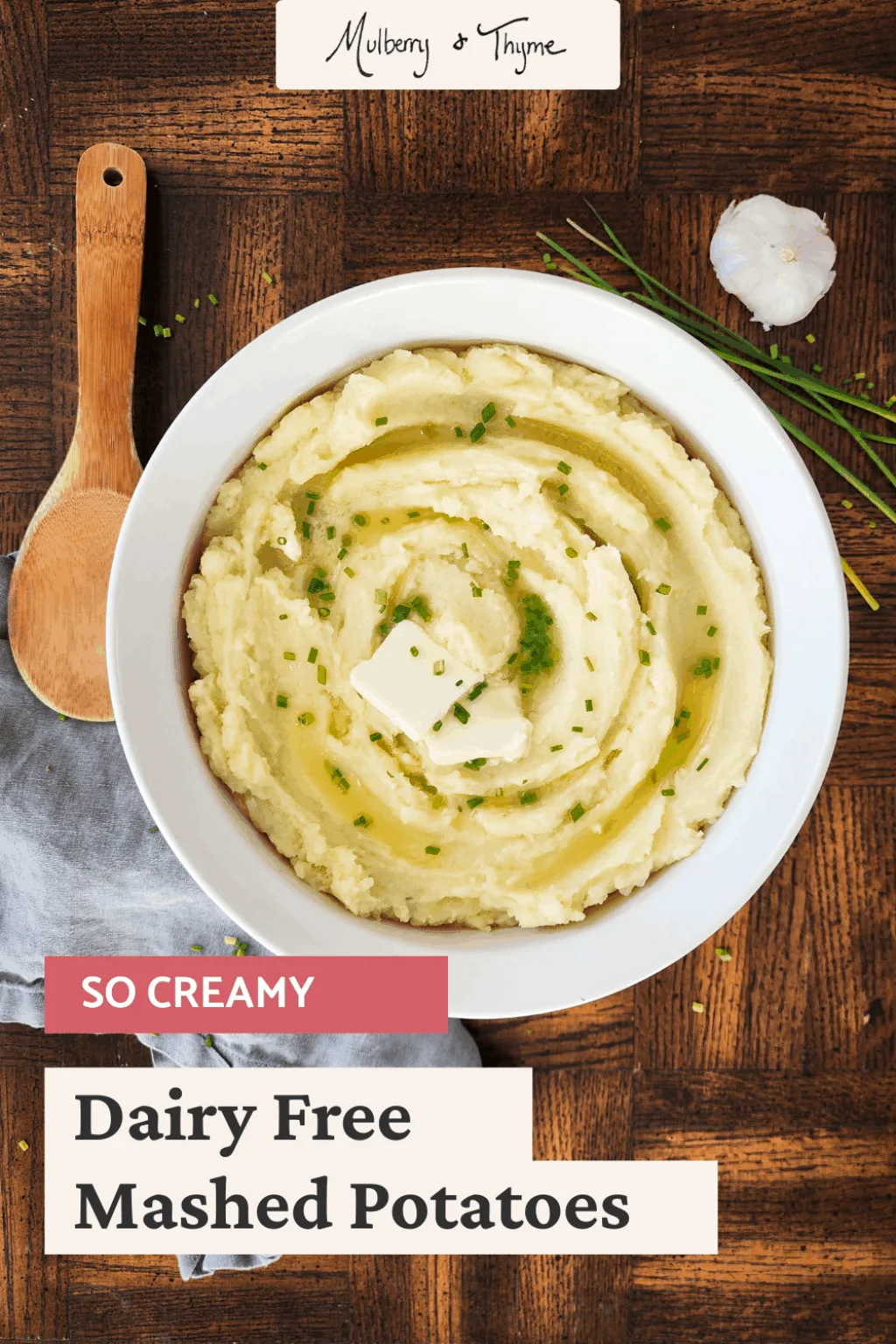 Pinterest pin of dairy free mashed potatoes