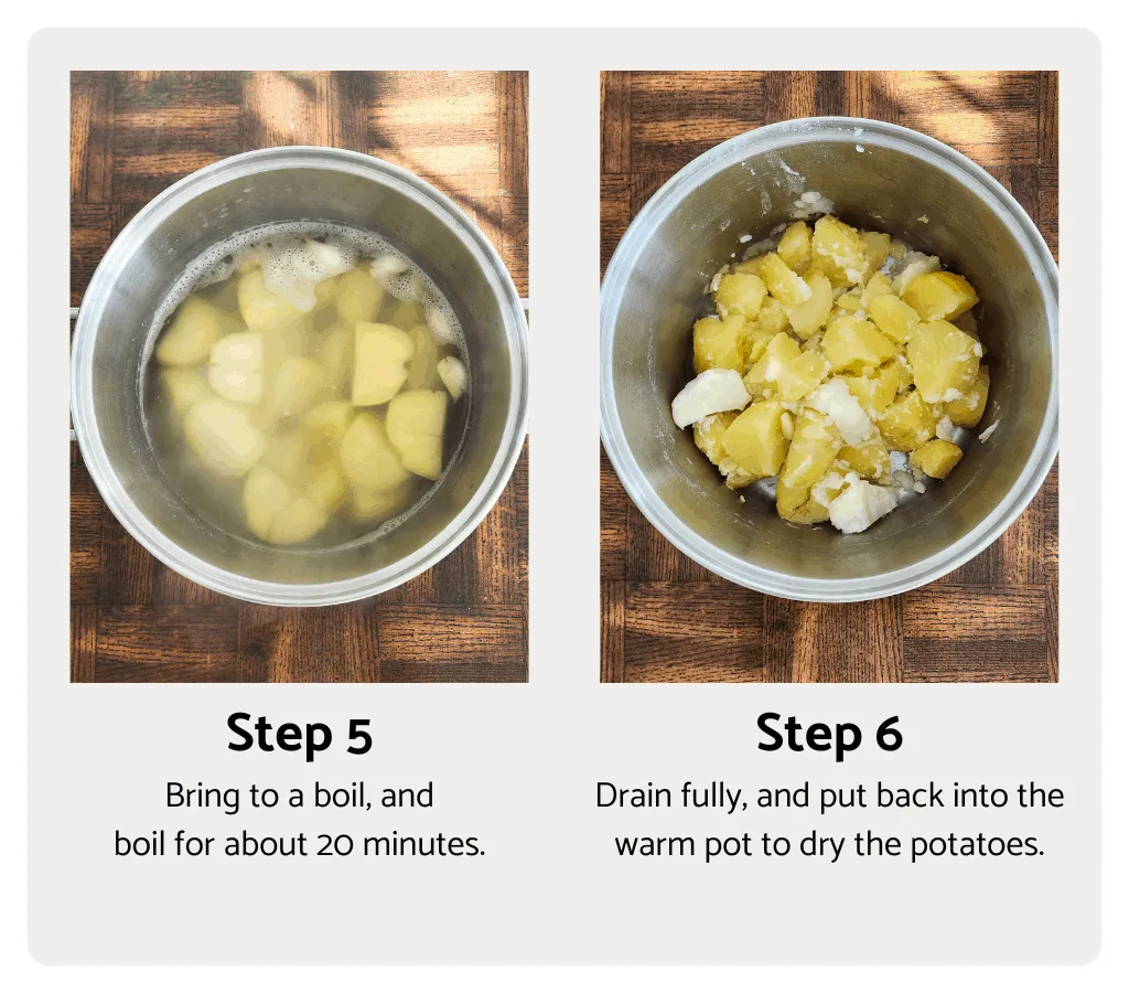 process steps to make dairy free mashed potatoes