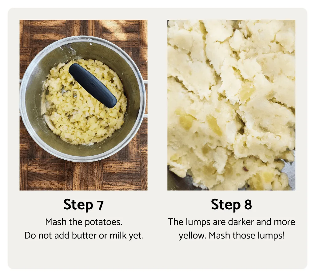 process steps to make dairy free mashed potatoes
