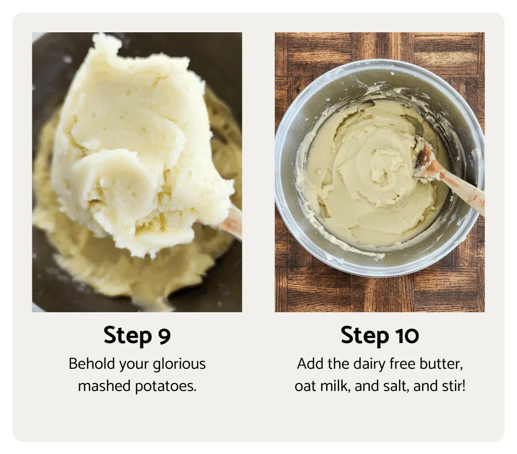 process steps to make dairy free mashed potatoes