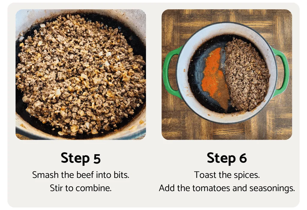 Texas-Style Chili process steps 5 and 6