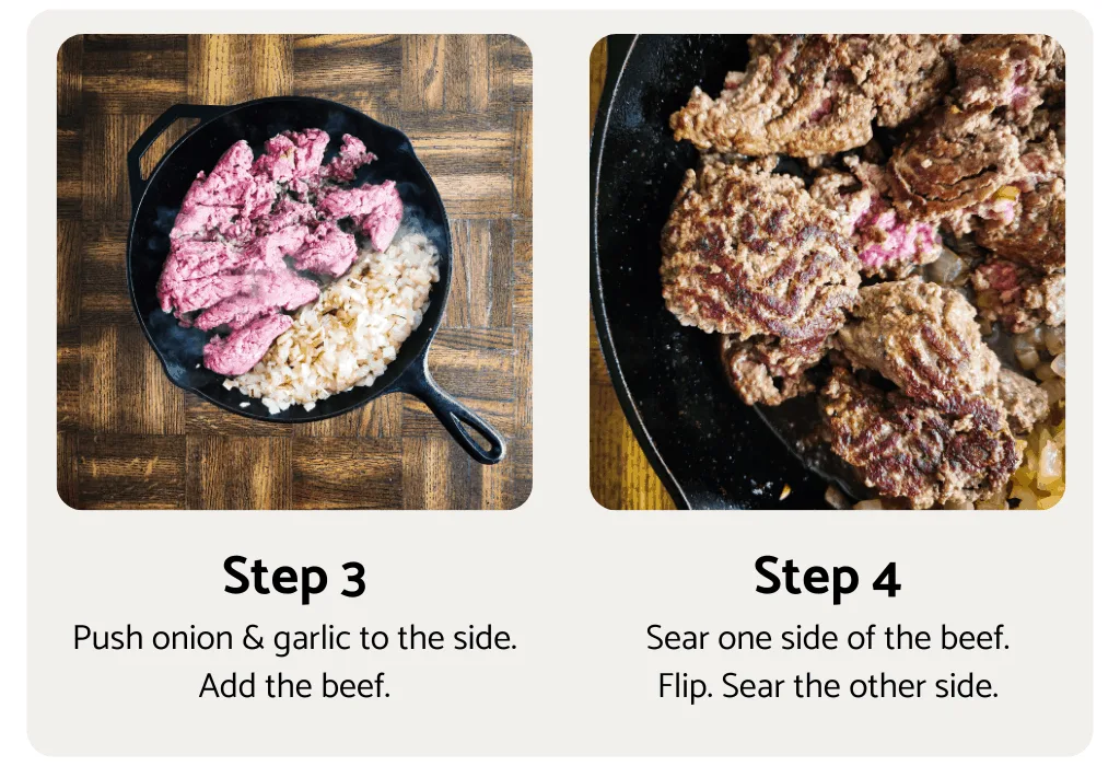 Chili cornbread pie process steps 3 and 4