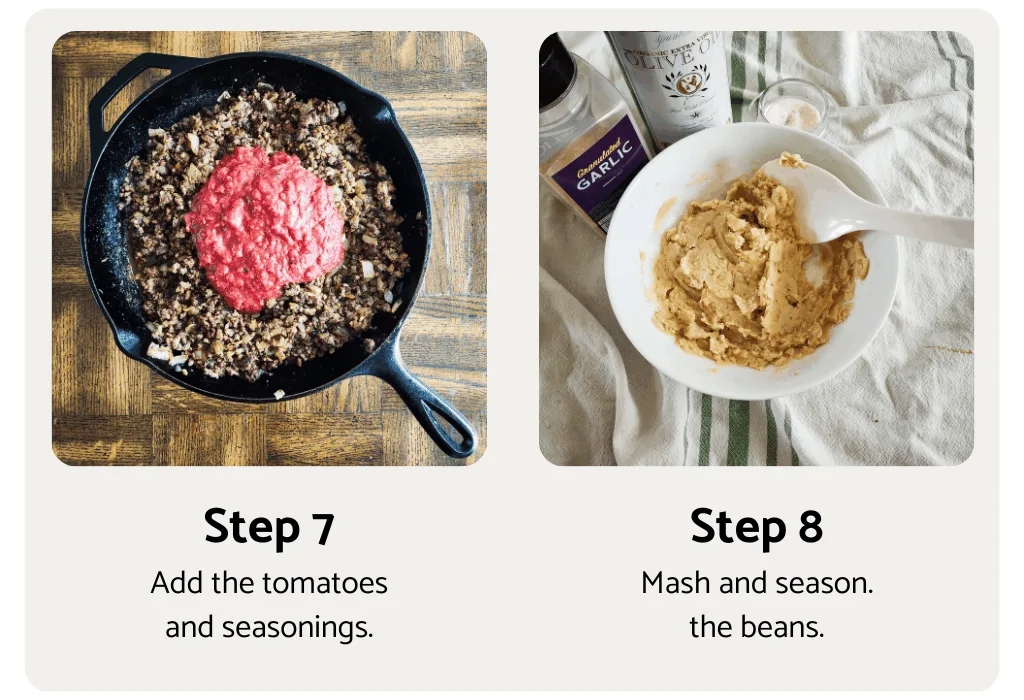 Chili cornbread pie process steps 7 and 8