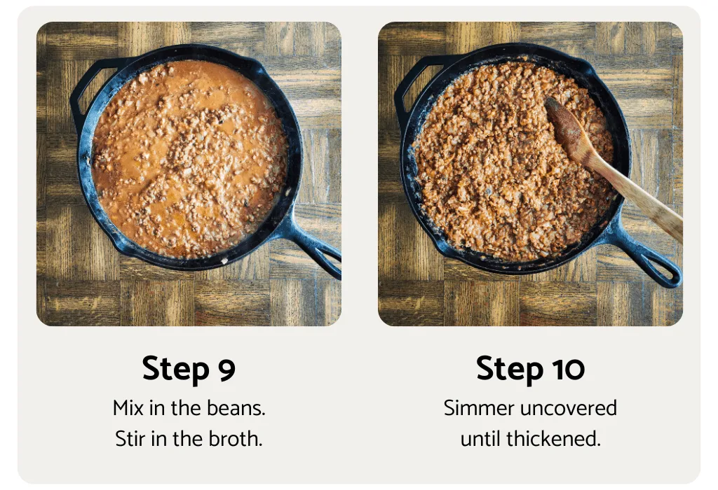 Chili cornbread pie process steps 9 and 10