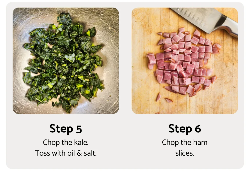 This potato and sweet potato hash recipe features crispy ham, eggs, and fresh greens. Perfect for a slow weekend morning or a home full of guests, or any time you want a hearty breakfast or easy-to-pull-together dinner. Naturally gluten free and dairy free.