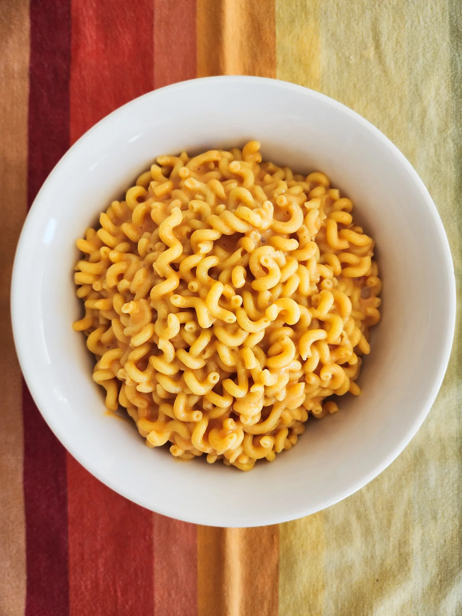 A bowl of gluten and dairy free mac and cheese