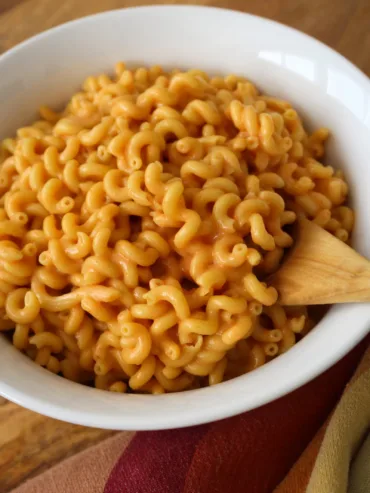 A bowl of gluten free mac and cheese